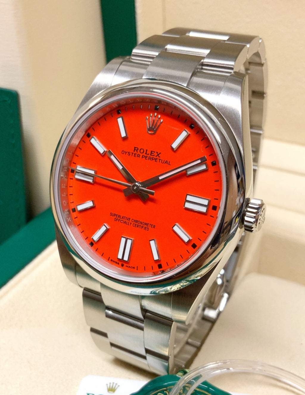 ROLEX OYSTER PERPETUAL CORAL