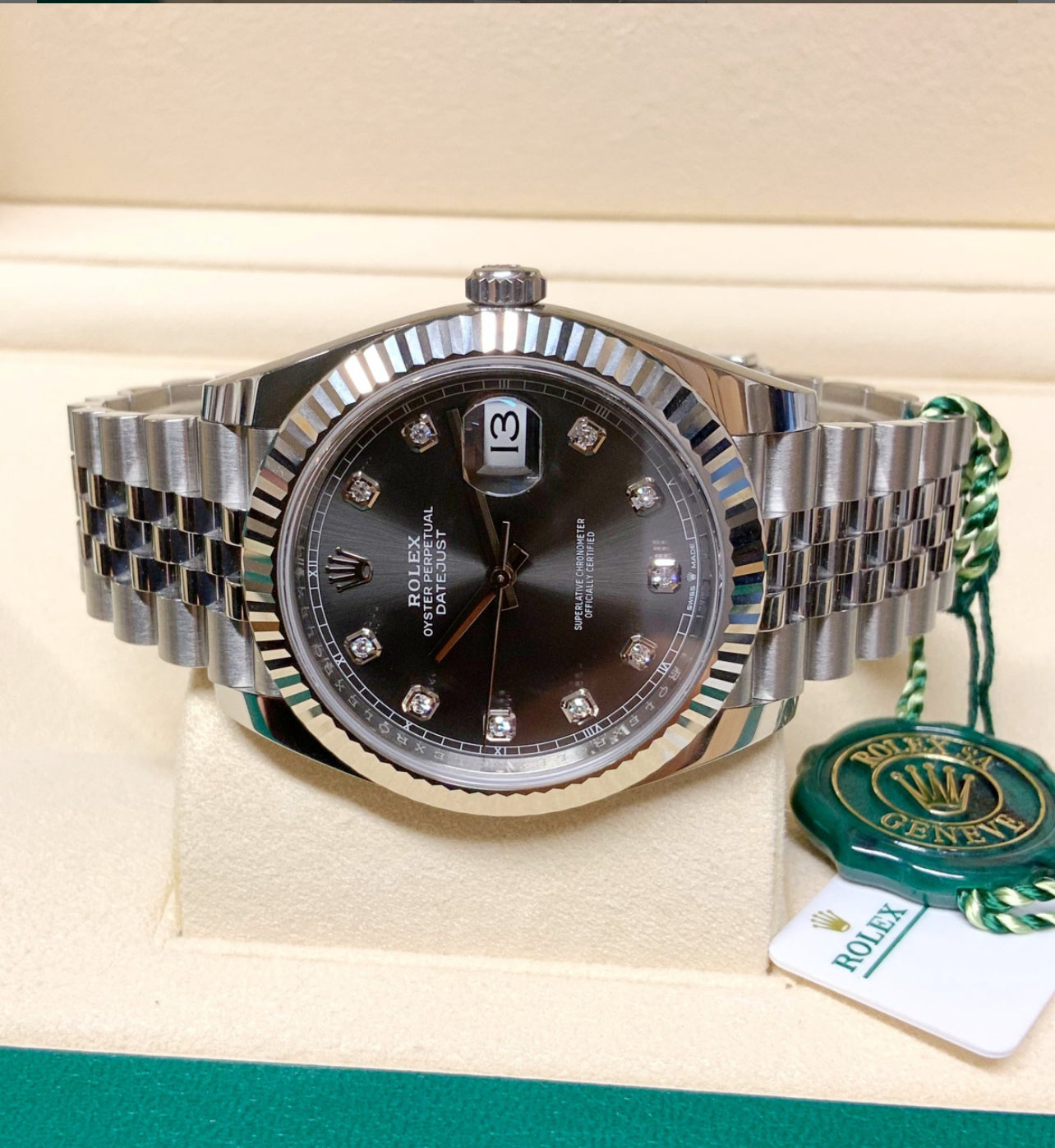 ROLEX DATEJUST JUBILÉE GRIGIO RODIO DIAMOND