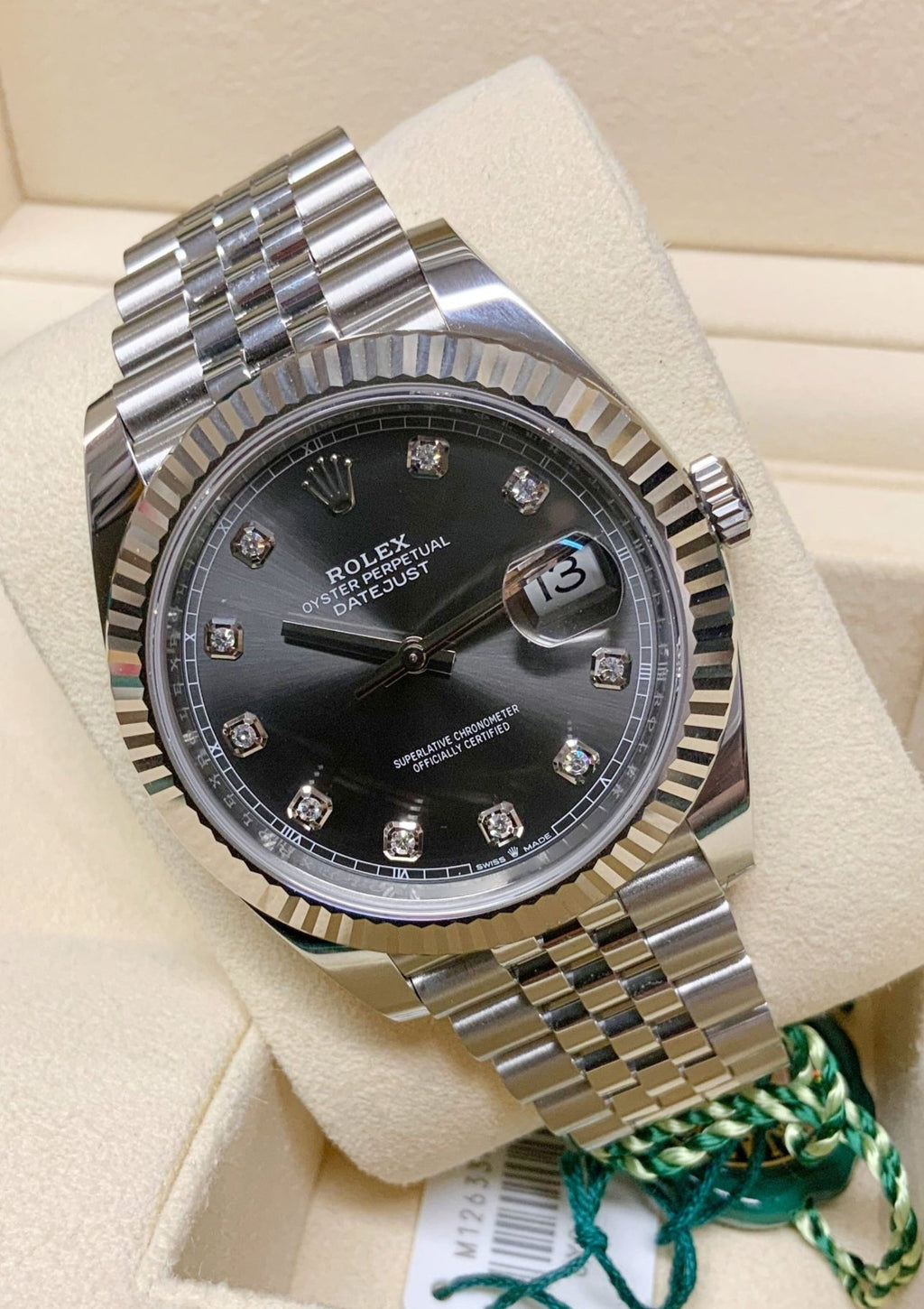 ROLEX DATEJUST JUBILÉE GRIGIO RODIO DIAMOND