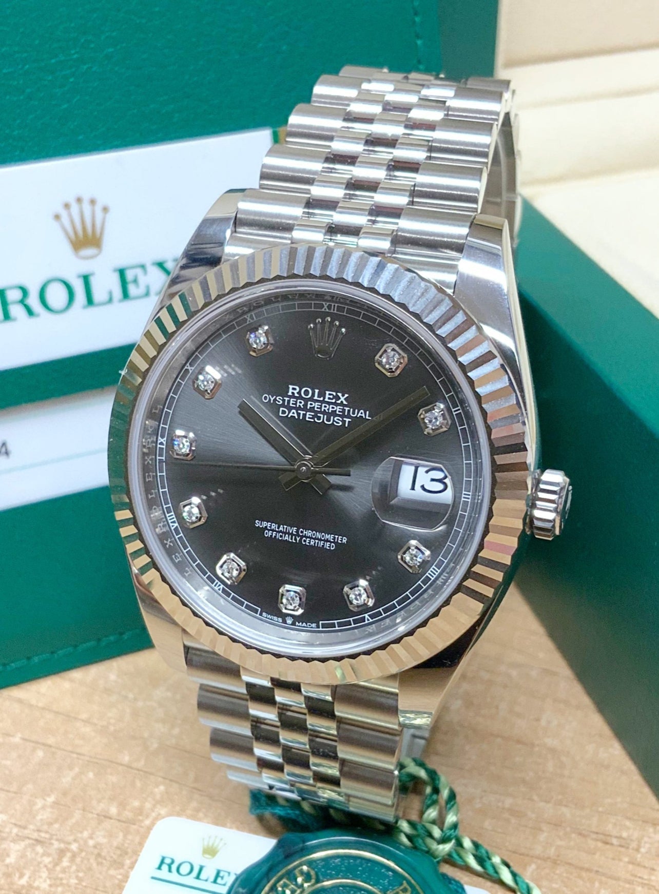 ROLEX DATEJUST JUBILÉE GRIGIO RODIO DIAMOND