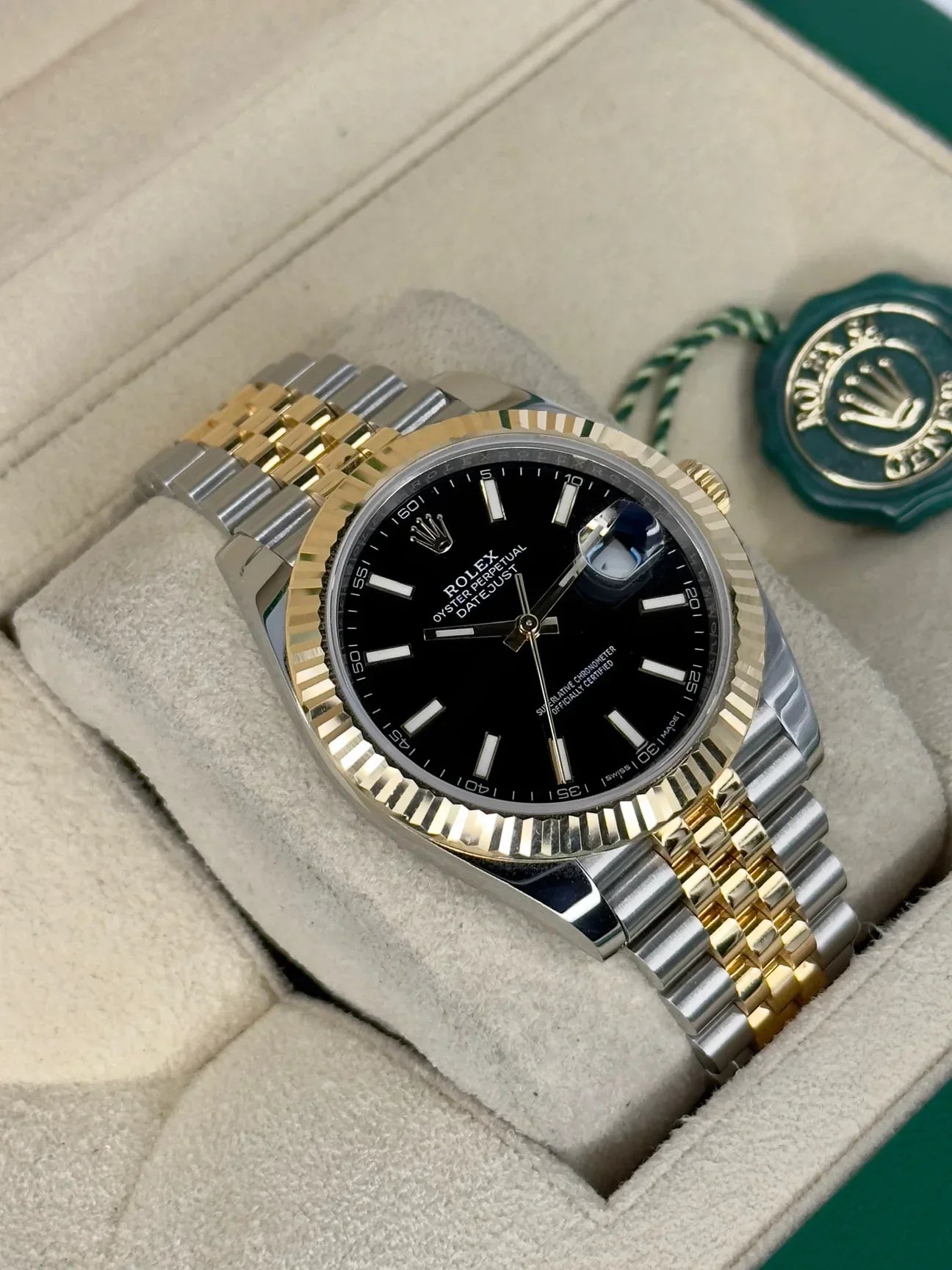 ROLEX DATEJUST JUBILEE ACCIAIO E ORO QUADRANTE NERO