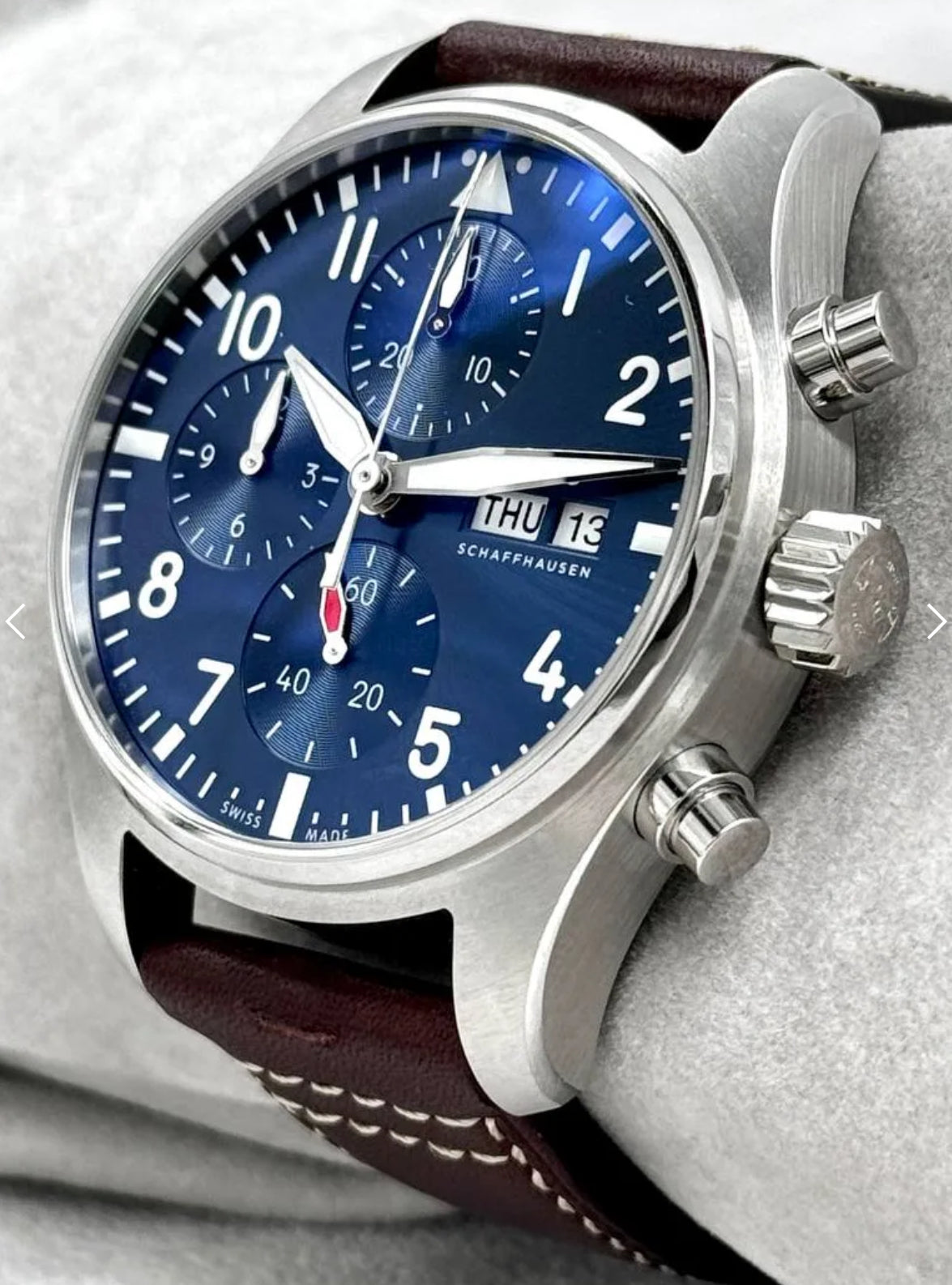 IWC Schaffausen Pilot Chronograph Brown Leather