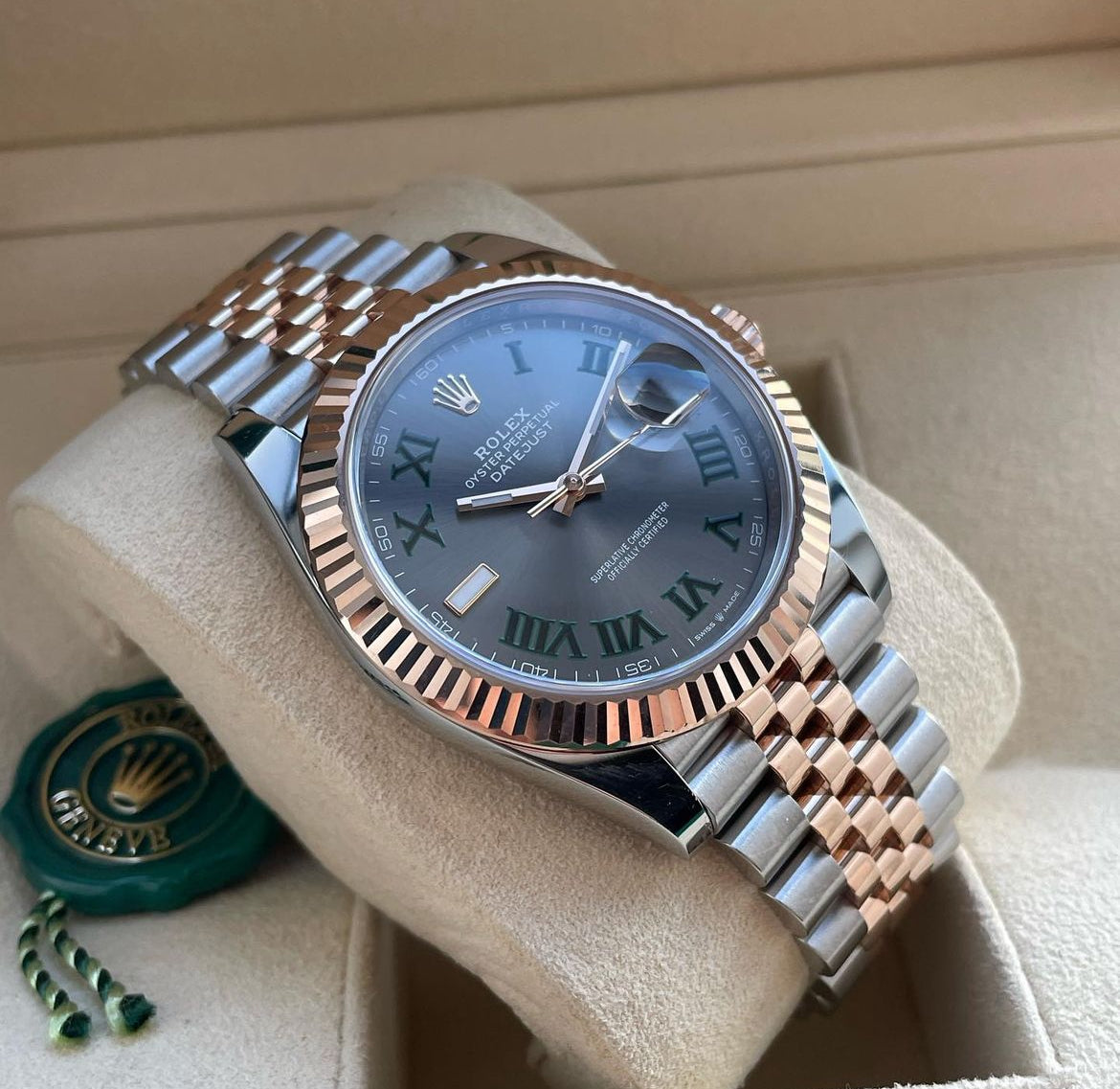 ROLEX DATEJUST JUBILEE WIMBLEDON ORO ROSA