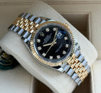 ROLEX DATEJUST JUBILEE ACCIAIO E ORO QUADRANTE NERO DIAMOND