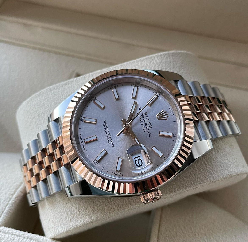 ROLEX DATEJUST JUBILEE ORO ROSA QUADRANTE SILVER DIAL