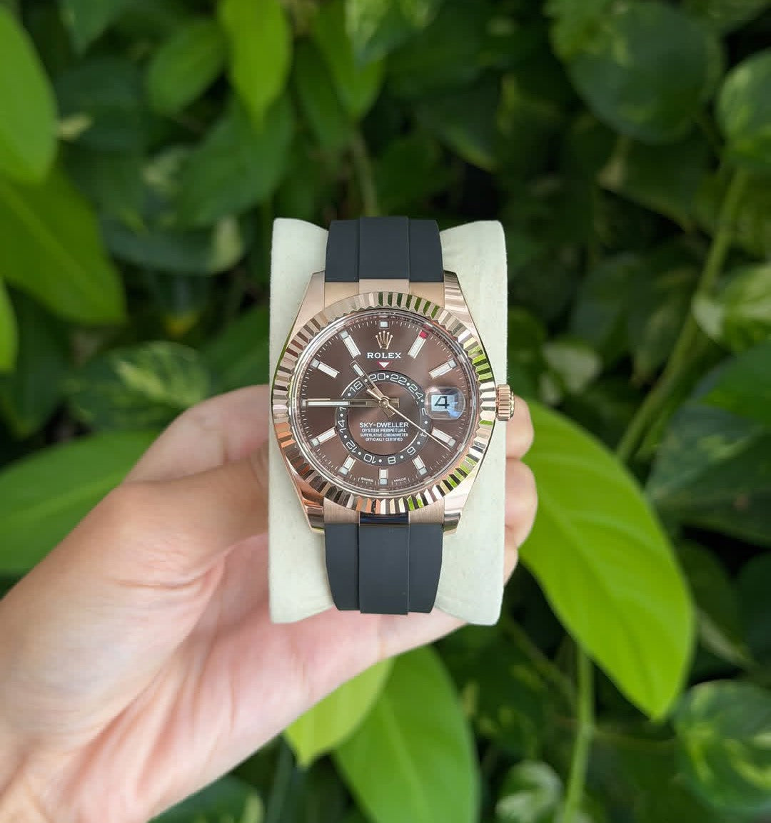 ROLEX SKY DWELLER OYSTERFLEX CHOCOLATE