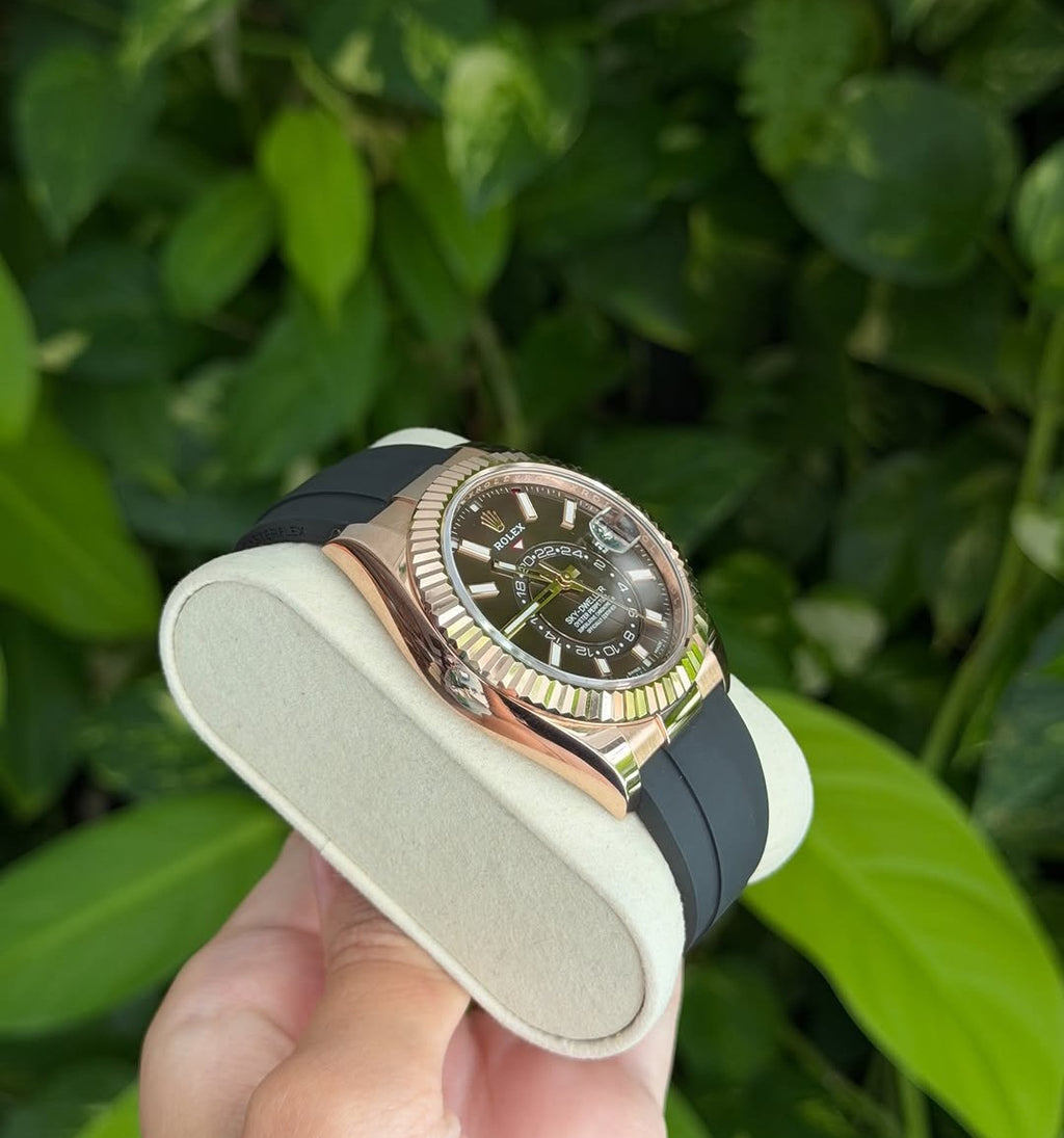 ROLEX SKY DWELLER OYSTERFLEX CHOCOLATE