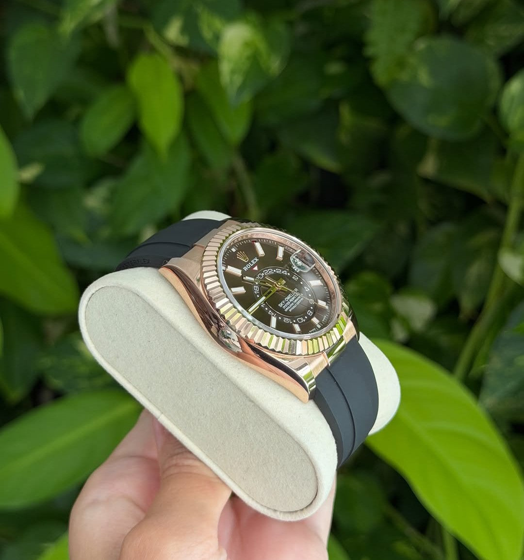 ROLEX SKY DWELLER OYSTERFLEX CHOCOLATE