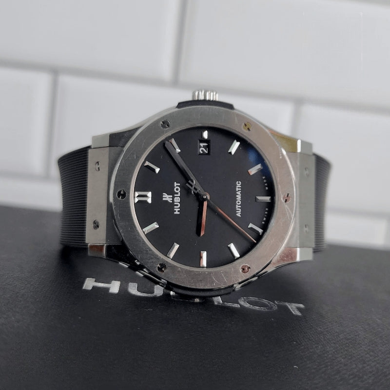 Hublot Classic Fusion Titanum on Rubber Black Dial 45mm